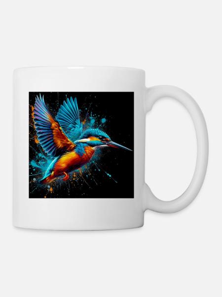 Eisvogel - Tasse - Weiß