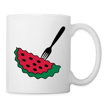 Melon with fork - Mug - white - Right