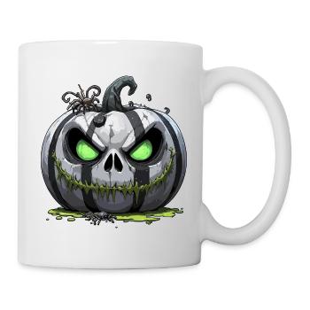 Grim Pumpkin Zombie with Green Eyes - Mug - white - Right