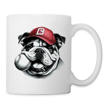 English Bulldog Baseball Dog - Mug - white - Right