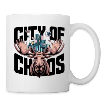 Cerfs de la silhouette de la Skyline de Moose City - Mug blanc - blanc - Droite