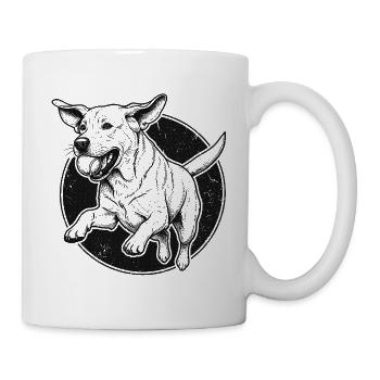 Leaping Labrador - Vintage Design - Mug - white - Right