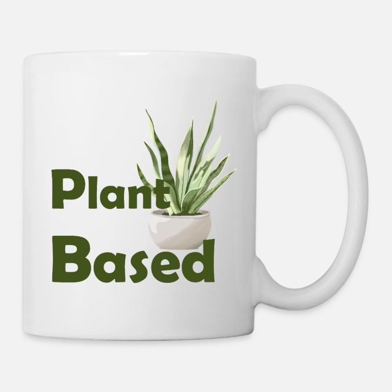 À base de plantes : Green Design Illustrated Plant - Mug blanc - blanc