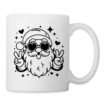Santa Heart Sunglasses Peace Sign - Mug - white - Right