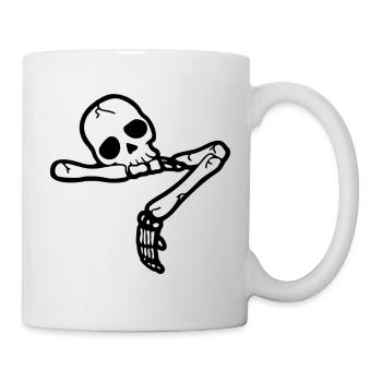 Skull and Crossbones Shirt | Gothic Punk Tee - Mug - white - Right