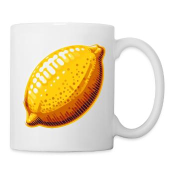 Minimalistische goldene Zitrone - Tasse - Weiß - Rechts