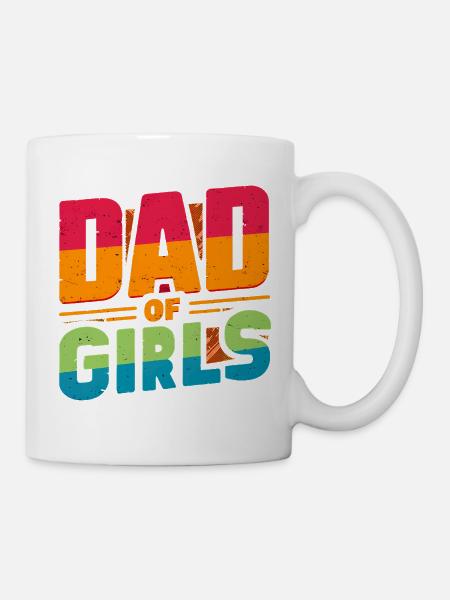 Vater von Mädchen Regenbogen, Väter - Tasse - Weiß