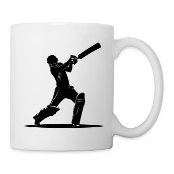 Cricket Batsman Silhouette - Mug - white - Right