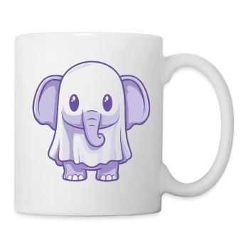 Éléphant Halloween Fantôme - Mug blanc - blanc - Droite
