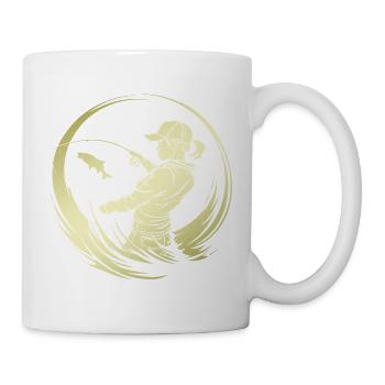 Fishing Silhouette Fisherman - Mug - white - Right