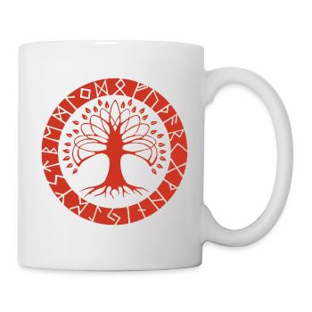 Red Runic Tree - Mug - white - Right