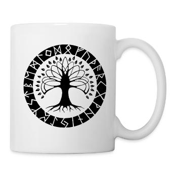 Black Runic Tree - Mug - white - Right