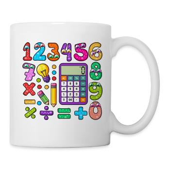 Clipart de nombres mathématiques ludiques - Mug blanc - blanc - Droite