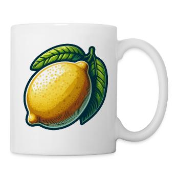 Helle Zitrone mit grafischen Blättern - Tasse - Weiß - Rechts
