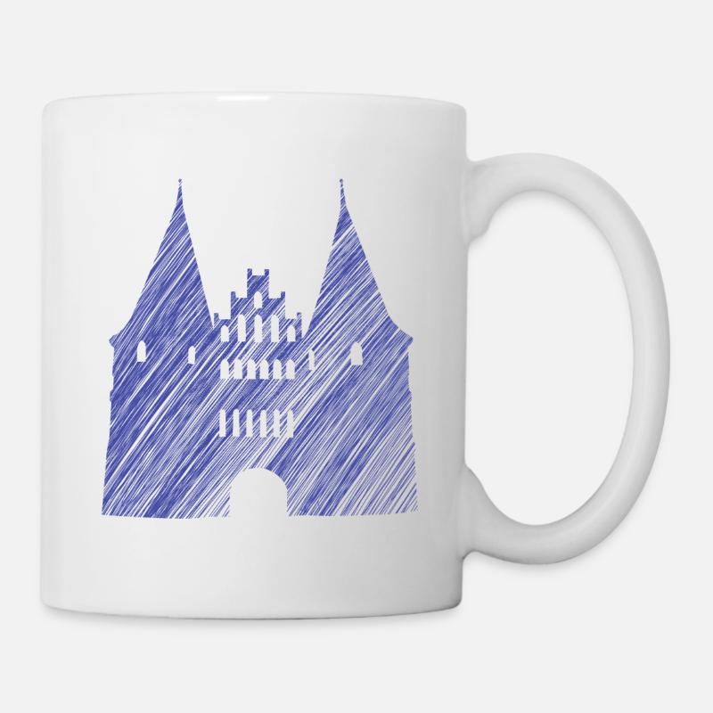 Lübeck Landmark Blue | Scribble Look - Mug - white