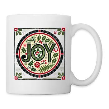 Couronne de houx Joy Roundel - Mug blanc - blanc - Droite