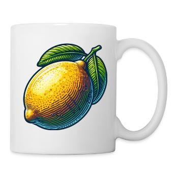 Bright lemon and green leaves - Mug - white - Right
