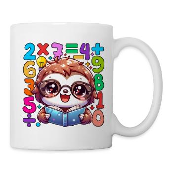 Number Day Mathy Sloth Reading Numbers - Mug - white - Right