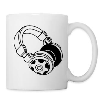 Silhouette du casque : DJ & Music Vibes - Mug blanc - blanc - Droite
