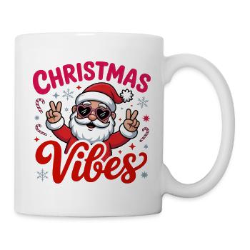 Weihnachtsstimmung Santa Peace Zeichen - Tasse - Weiß - Rechts