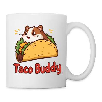 Taco Buddy – Cartoon Hamster Design - Tasse - Weiß - Rechts