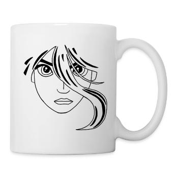 Black manga face - Mug - white - Right