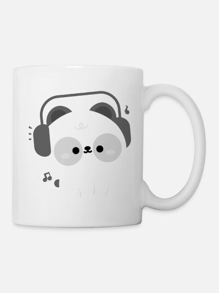 Panda Kopfhörer - Tasse - Weiß