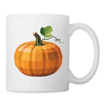 Kürbis - Cooles Low Poly Logo - Tasse - Weiß - Rechts