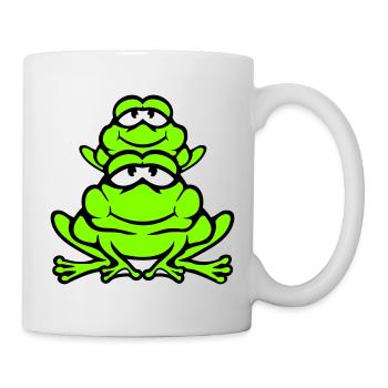 Grenouille Enfant Famille Papa Maman Piggyback Fête des Pères - Mug blanc - blanc - Droite