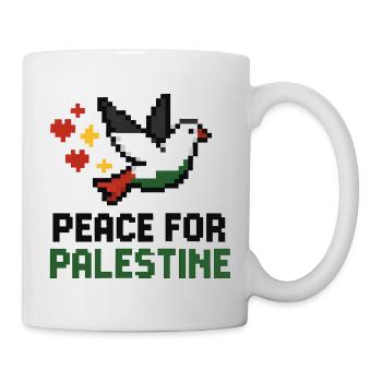 dove of peace in the colours of Palestine - Mug - white - Right