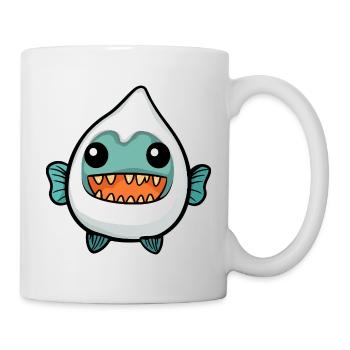 Piranha Fisch Halloween Geist - Tasse - Weiß - Rechts