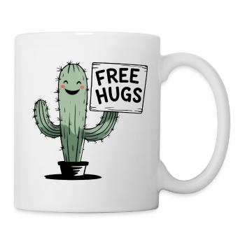 Cactus with Free Hugs Sign - Mug - white - Right