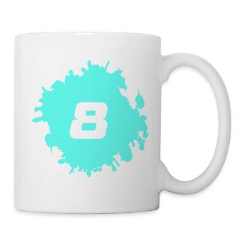 Neon Acht Splatter Design - Tasse - Weiß - Rechts