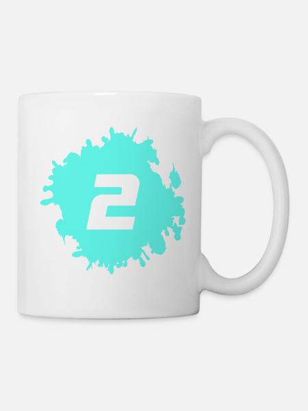 Neon Aqua 2 Splash - Tasse - Weiß