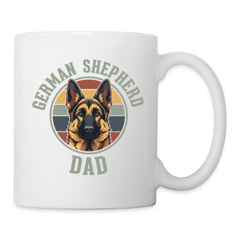 German Shepherd Dad Retro Emblem Hundepapa - Tasse - Weiß - Rechts