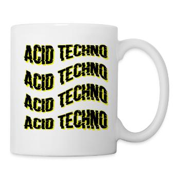 Glitch Acid Techno Wiederholt Neon - Tasse - Weiß - Rechts
