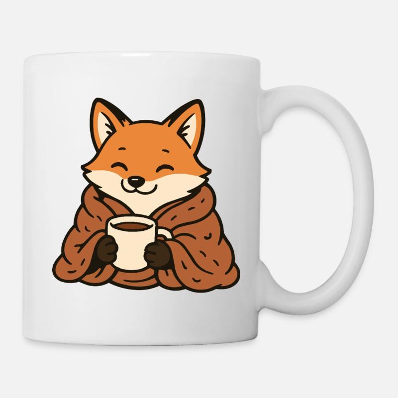 Kuschelfuchs mit Becher - Tasse - Weiß