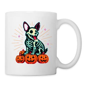 Neon Halloween Skeleton Dog - Mug - white - Right