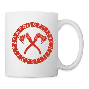 Nordic Cross Axes (Red) - Mug - white - Right