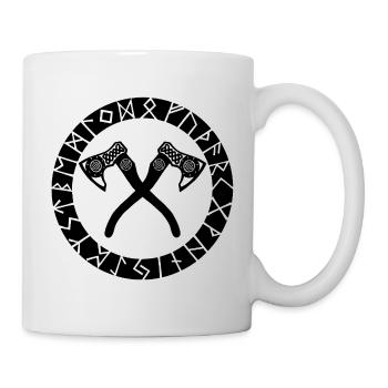Nordic Cross Axes (Black) - Mug - white - Right