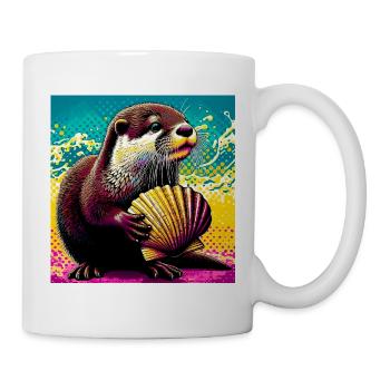 loutre - Mug blanc - blanc - Droite