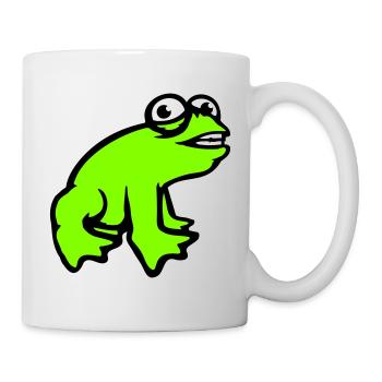 Frog grins cool funny comic crazy toad - Mug - white - Right