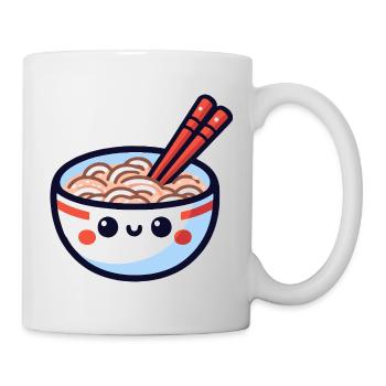 Kawaii Ramen Schüssel mit Essstäbchen - Tasse - Weiß - Rechts