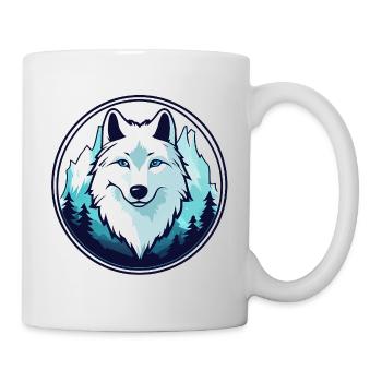 Polarwolf (Kopf) - Tasse - Weiß - Rechts