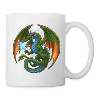 Bleu Vert Dragon Cracheur de Glace - Mug blanc - blanc - Droite