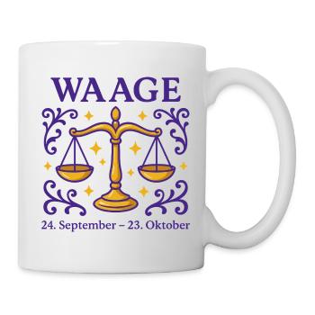 Sternzeichen Waage - Tasse - Weiß - Rechts