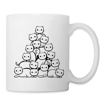 Katzen Weihnachtsbaum - Tasse - Weiß - Rechts
