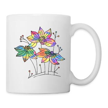 Fleur - Mug blanc - blanc - Droite