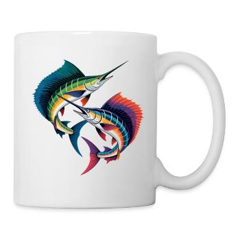 Double Marlin coloré - Mug blanc - blanc - Droite