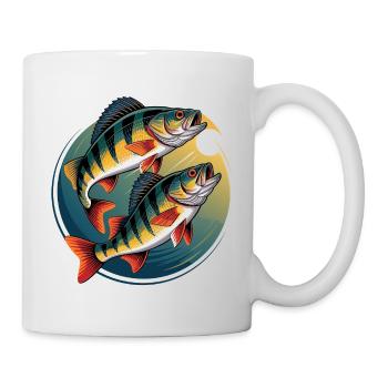 Zwei Barsche im Kreis - Tasse - Weiß - Rechts